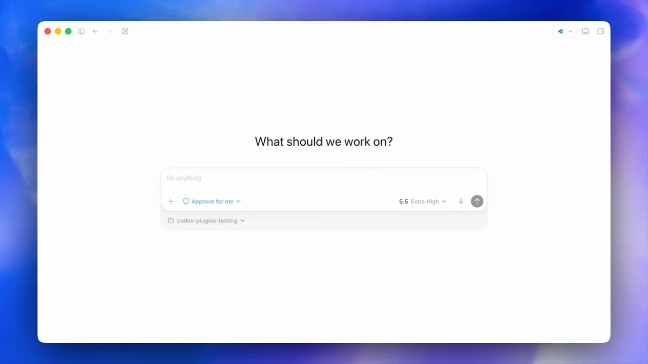 An empty app window leads into a new research request.