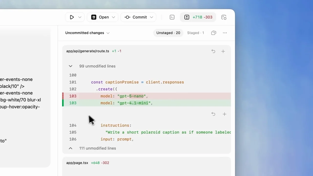 Representative frame from A first look at the Codex app