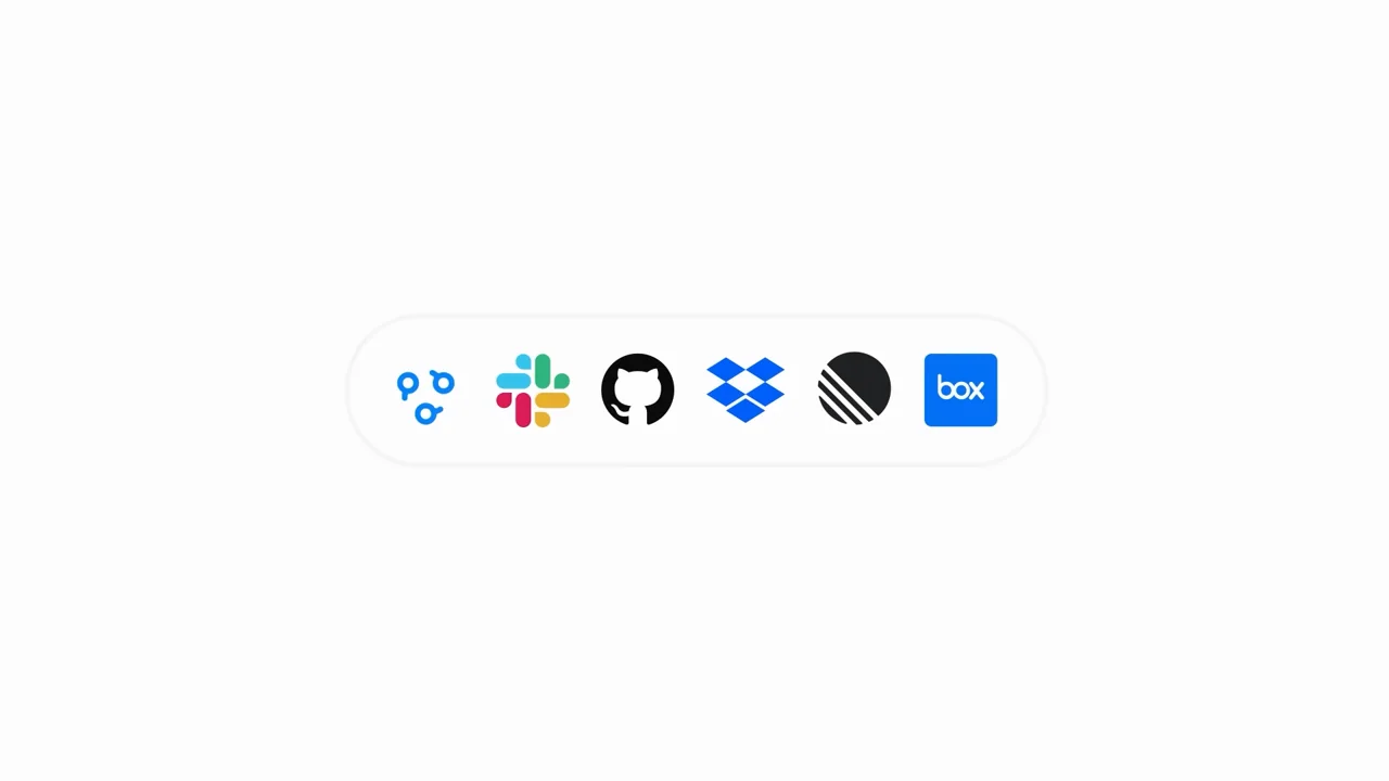 A company-knowledge label gives way to service icons.