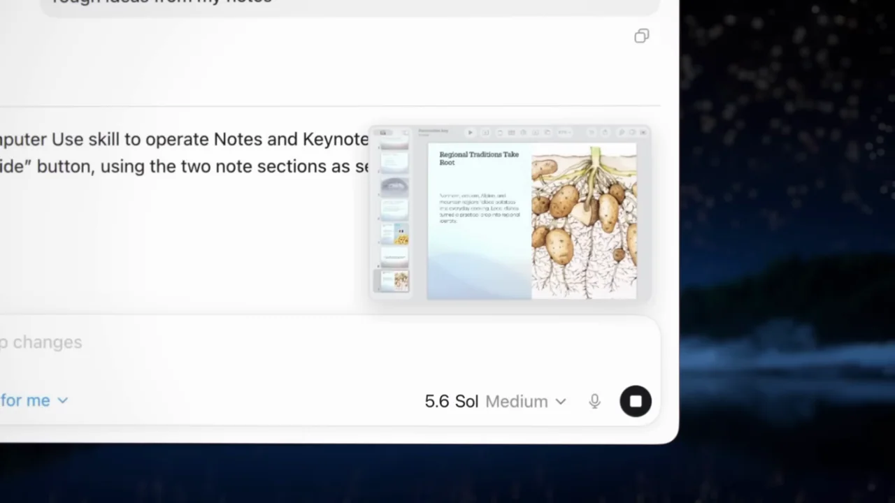 A small slide-window preview appears beside the task response.