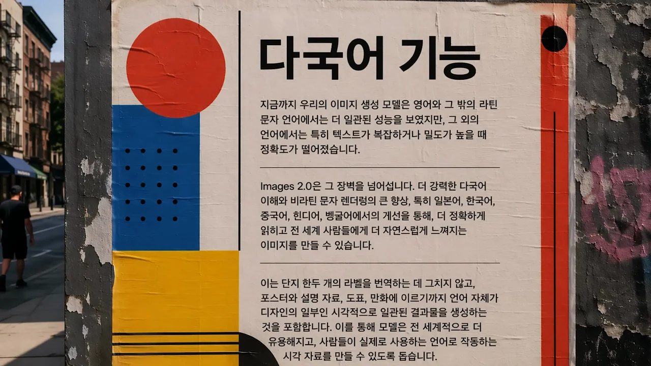 Poster text changes language before menu examples.