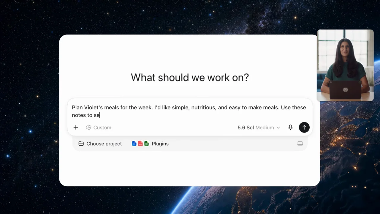 A composer asks for a weekly plan using existing preferences and notes.