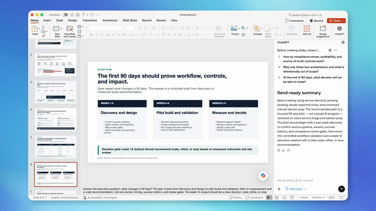 Representative frame from Create and edit presentations faster in PowerPoint