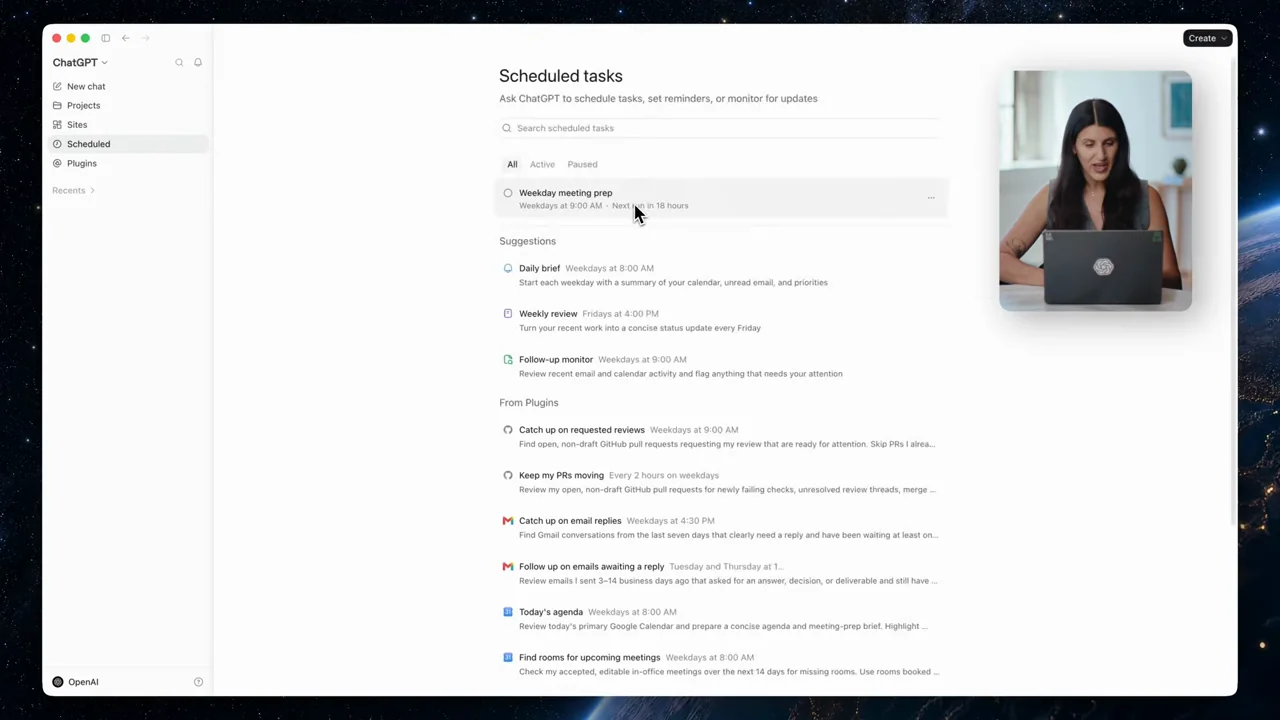 Navigation opens the list of recurring tasks.