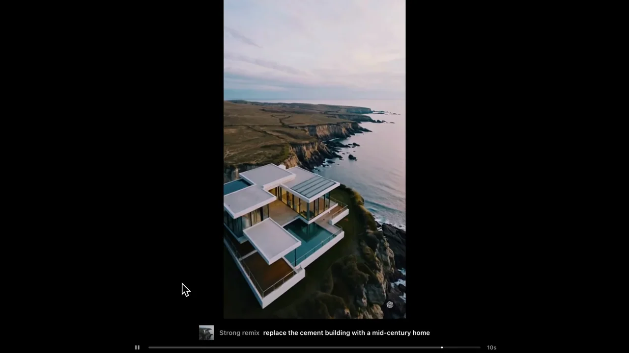 The remixed clip fills more of the frame near the end.