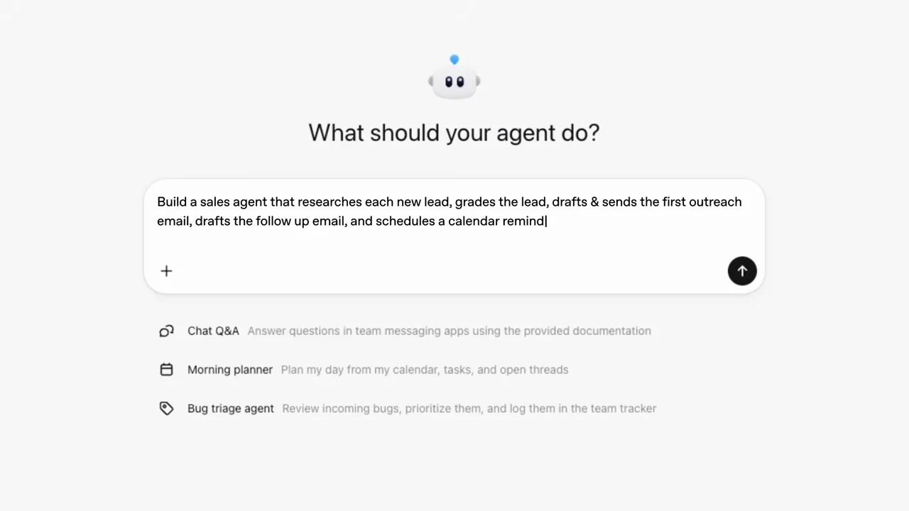 A setup screen receives a detailed outreach instruction.